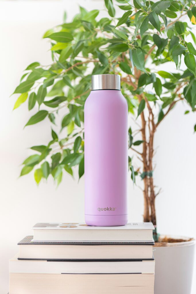 purple water bottle for mom's self-care
